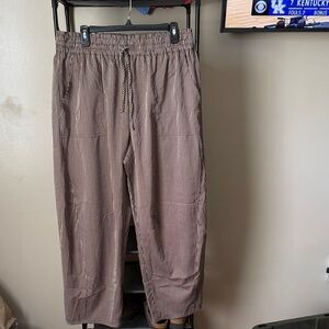 Women’s Brown Pinstripe Drawstring Pants